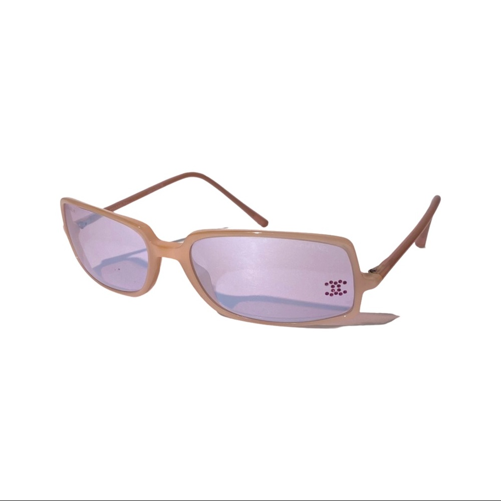 Chanel Pink Mirrored Rectangle Sunglasses